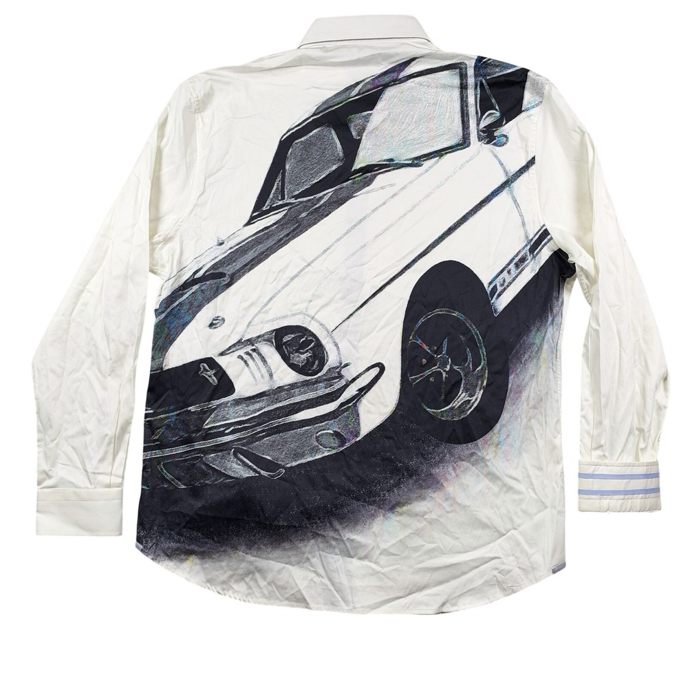 NEW Robert Graham Button Down Men 2XL White Fresh Prince Car Graphic Mustang